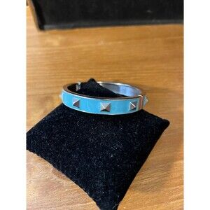 Enameled Bracelet Gothic points turquoise color hinged clamper